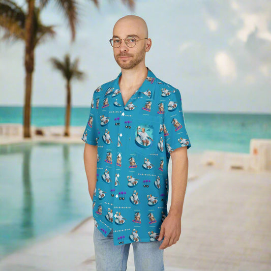 Unisex Hawaiian Button-Down Shirt - Trump Gulf of America Design Printify
