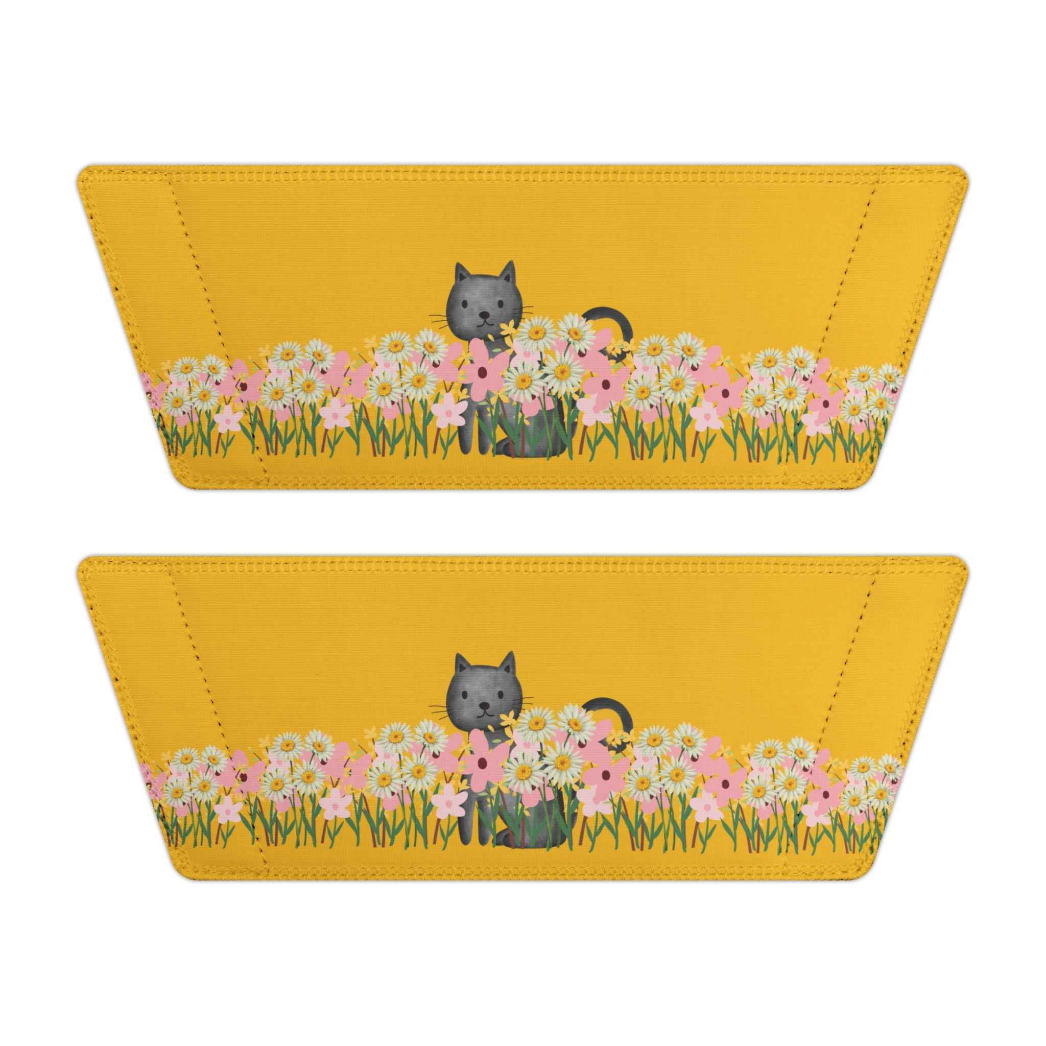 Yellow Flower Cat Slide Sandals – Garden Cat Slides with Interchangeable Straps