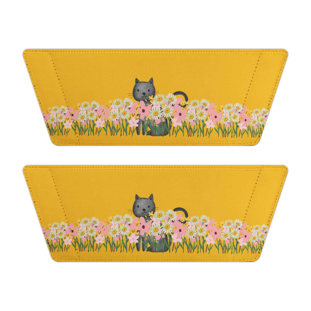 Yellow Flower Cat Slide Sandals – Garden Cat Slides with Interchangeable Straps