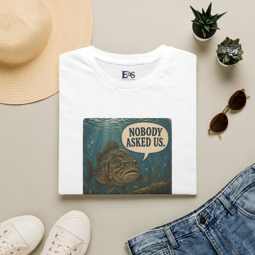 Nobody Asked Us Fish T-Shirt | Lake Ontario Lake America Humor Shirt