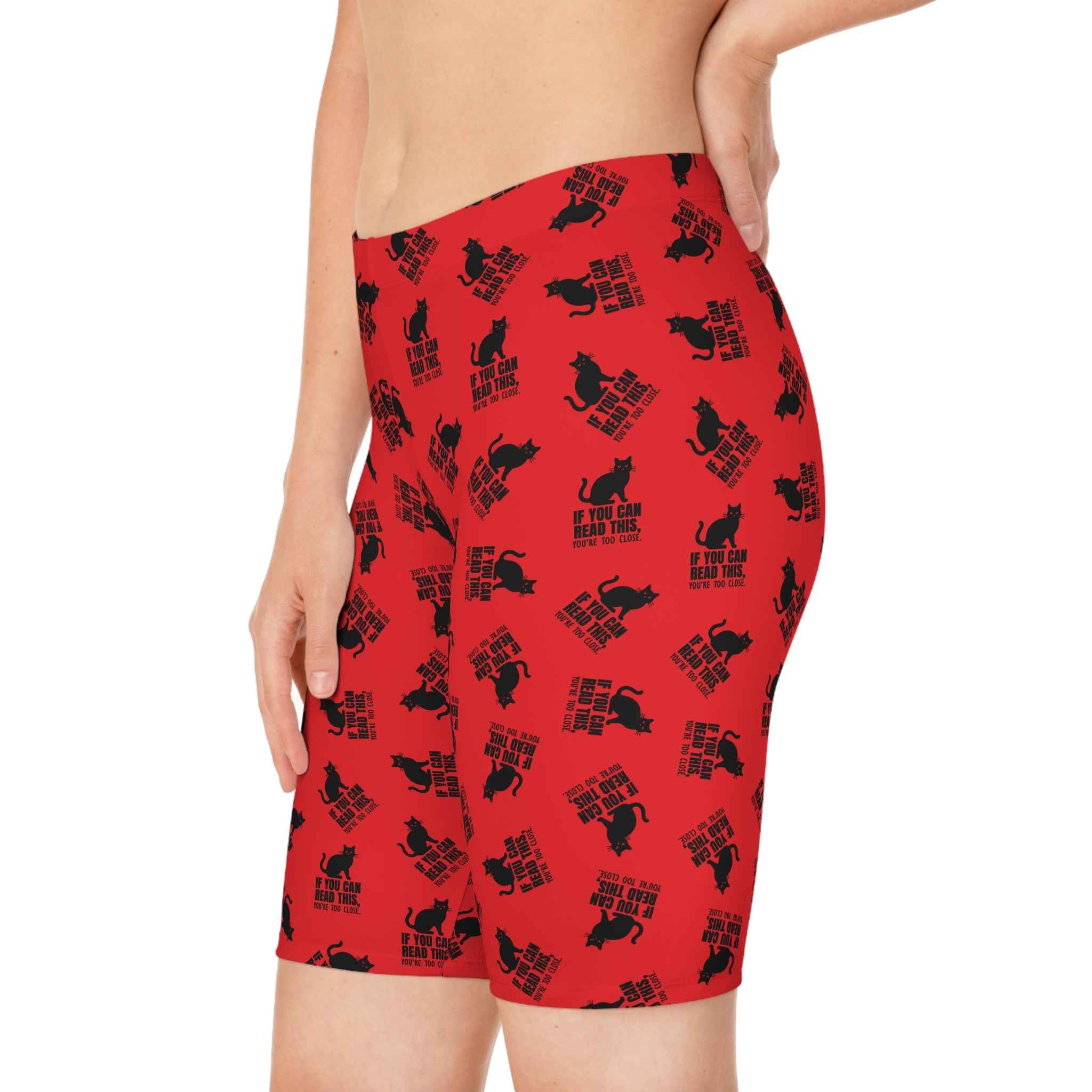 “If You Can Read This” Cat Cycling Shorts – Funny Cat Lover Bike Shorts
