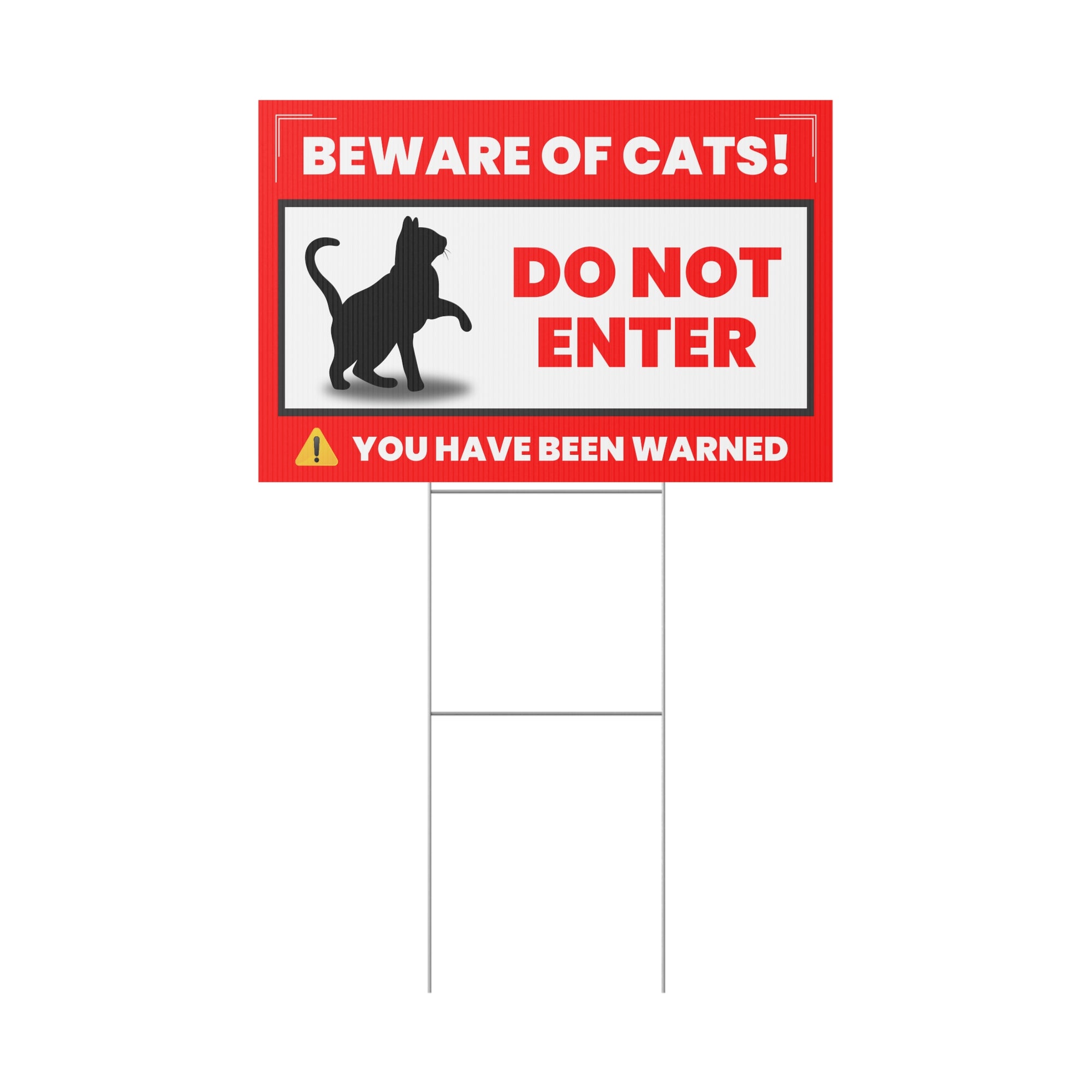 Beware of Cats Yard Sign | Funny Outdoor Decor | Do Not Enter Warning