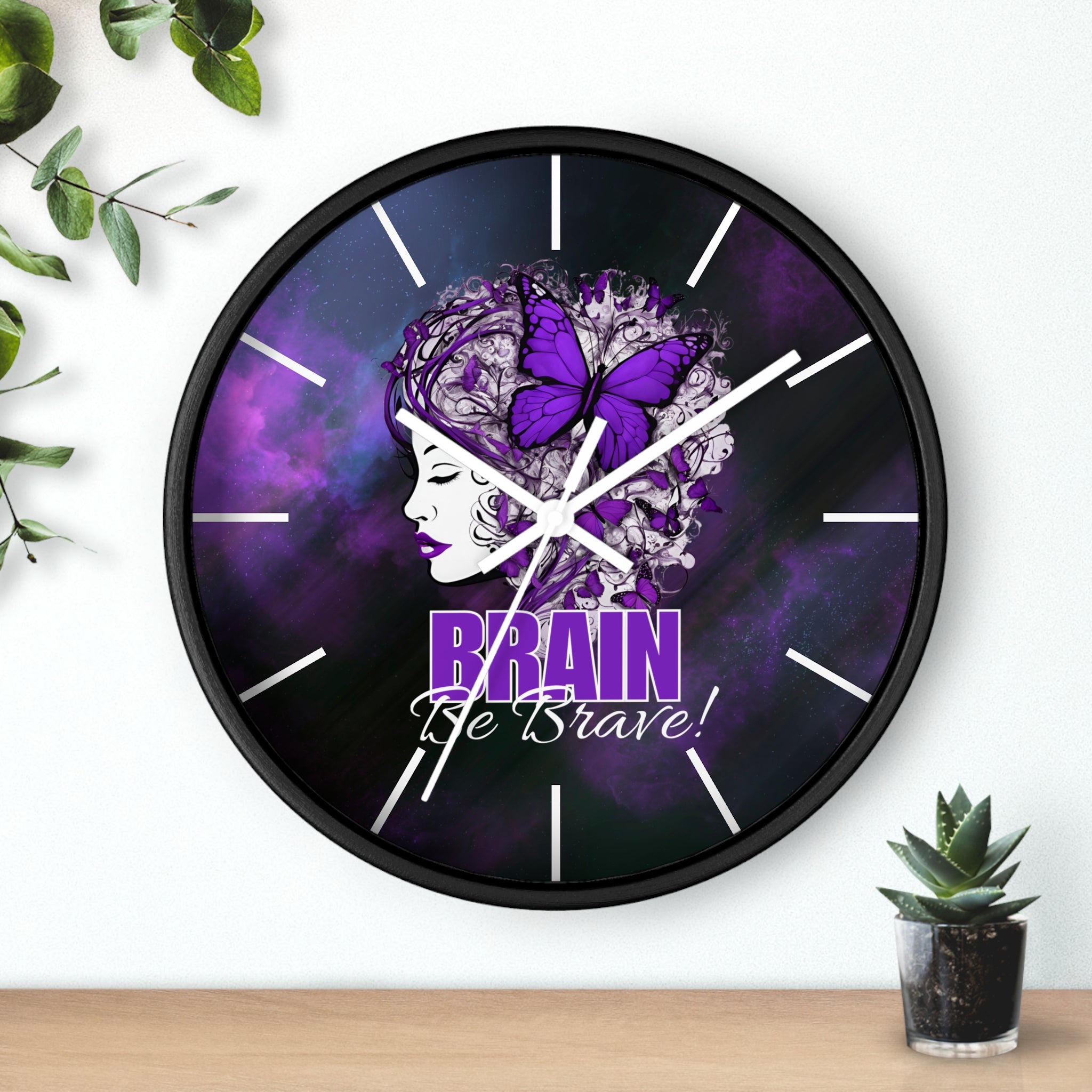 Photo depicting the ​Beautiful Brain Be Brave Wall Clock from EpiAl's Shop.