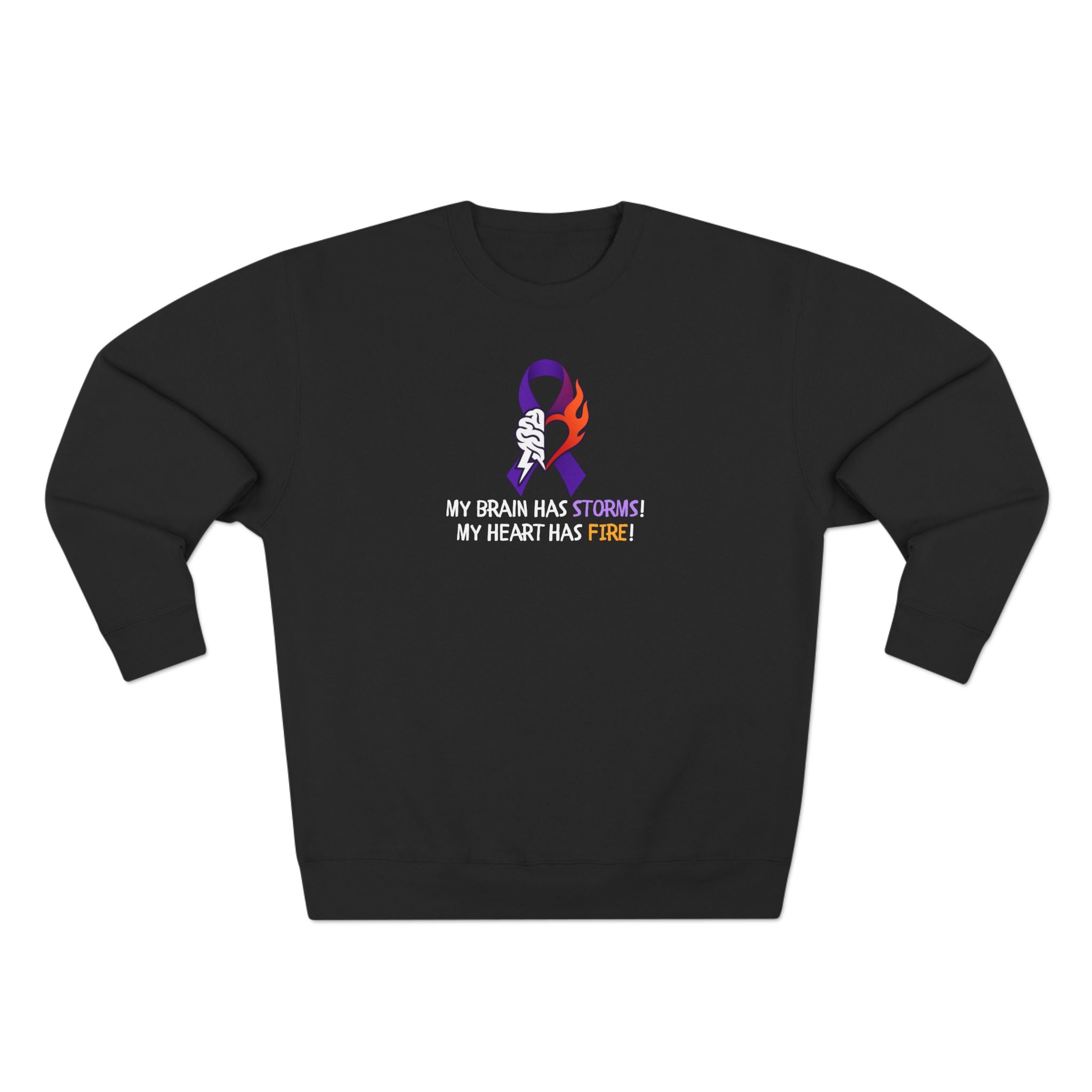 Epilepsy Awareness “Brain Storms & Heart Fire” Unisex Sweatshirt