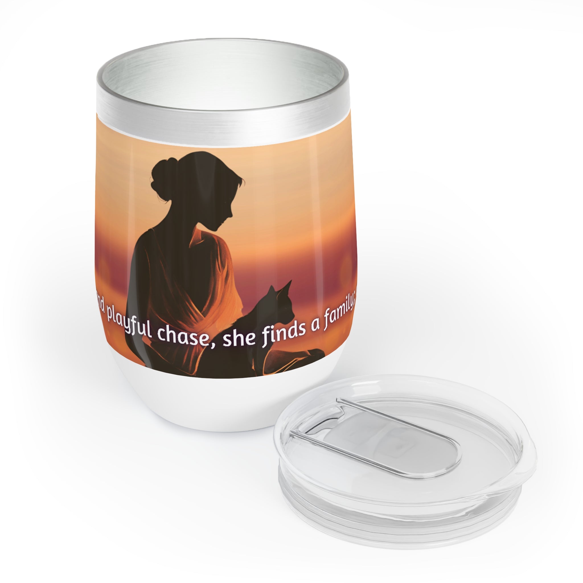 Photo depicting the ​Cat Lady Family Chill Wine Tumbler from EpiAl's Shop.