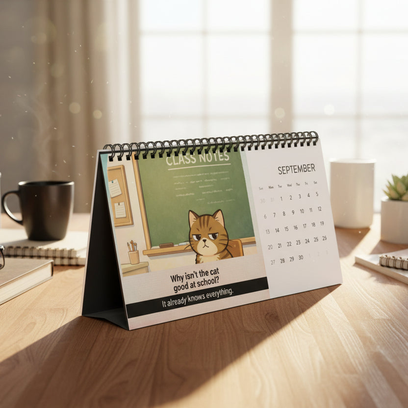 Cat Logic: Monthly Observations from a Higher Surface – 2026 Desk Calendar