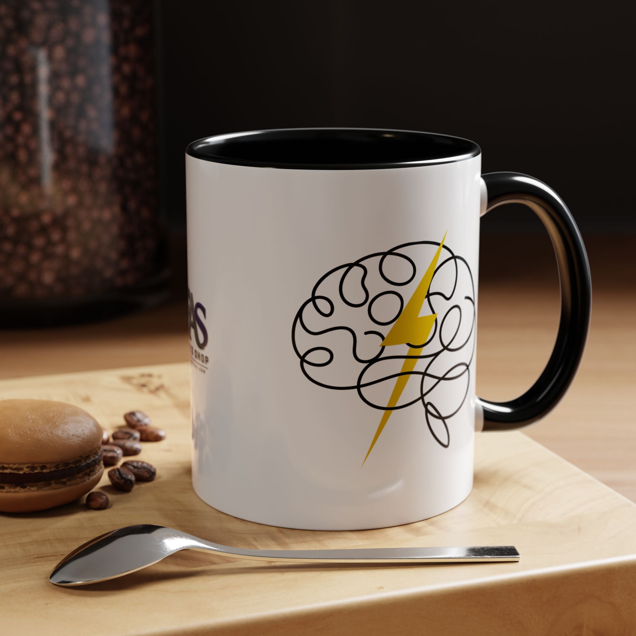 Brain Lightning Bolt Accent Coffee Mug