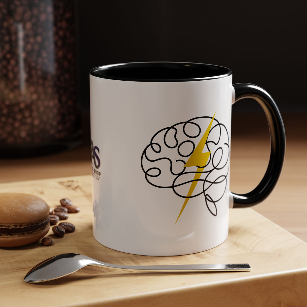 Brain Lightning Bolt Accent Coffee Mug