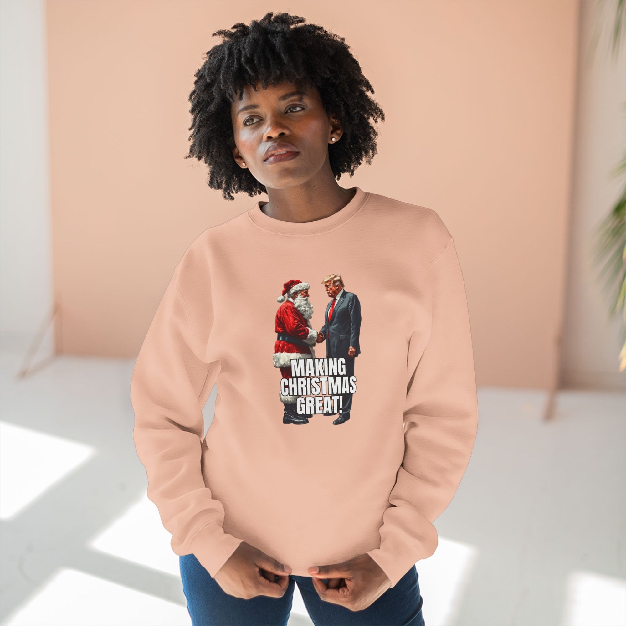 Funny Make Christmas Great Unisex Crewneck Sweatshirt