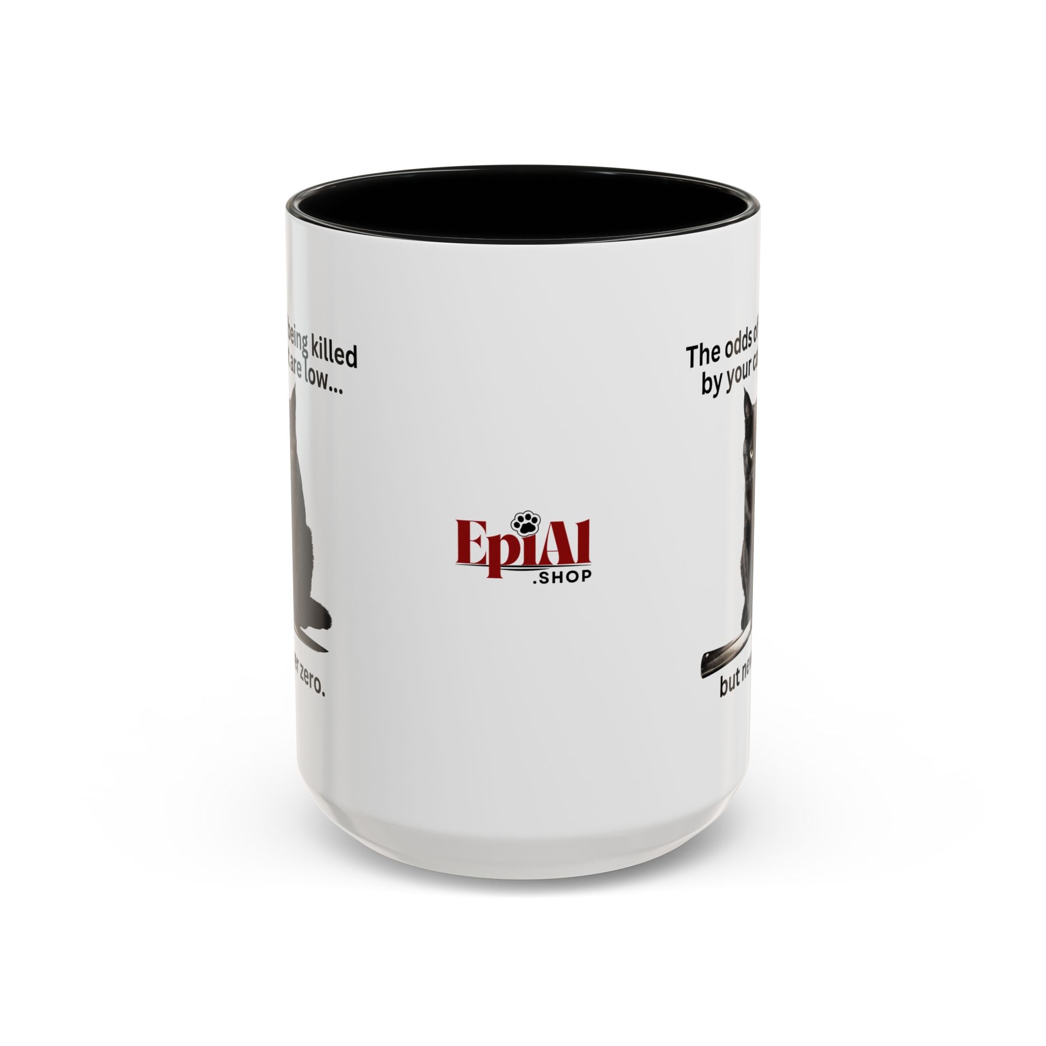 Photo depicting the ​Killer Cat Odds Accent Coffee Mug (11, 15oz) from EpiAl's Shop.