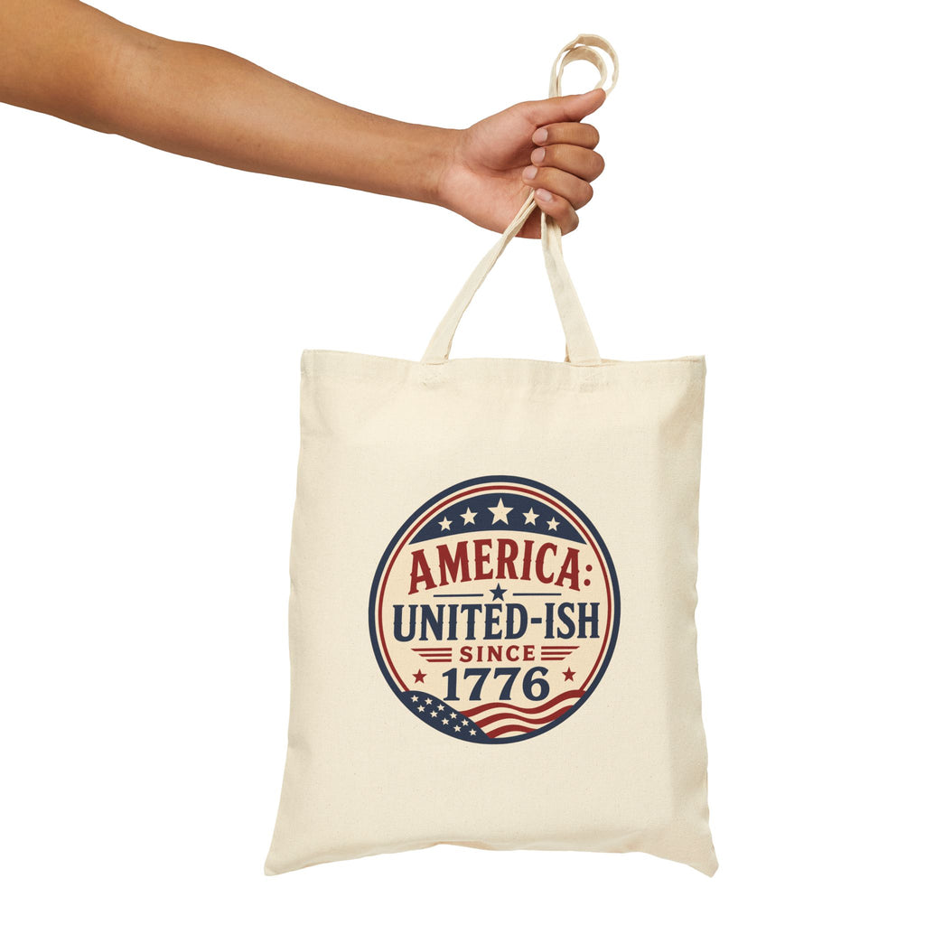 America United-ish Since 1776 Patriotic Canvas Tote Bag | Americana USA Carryall
