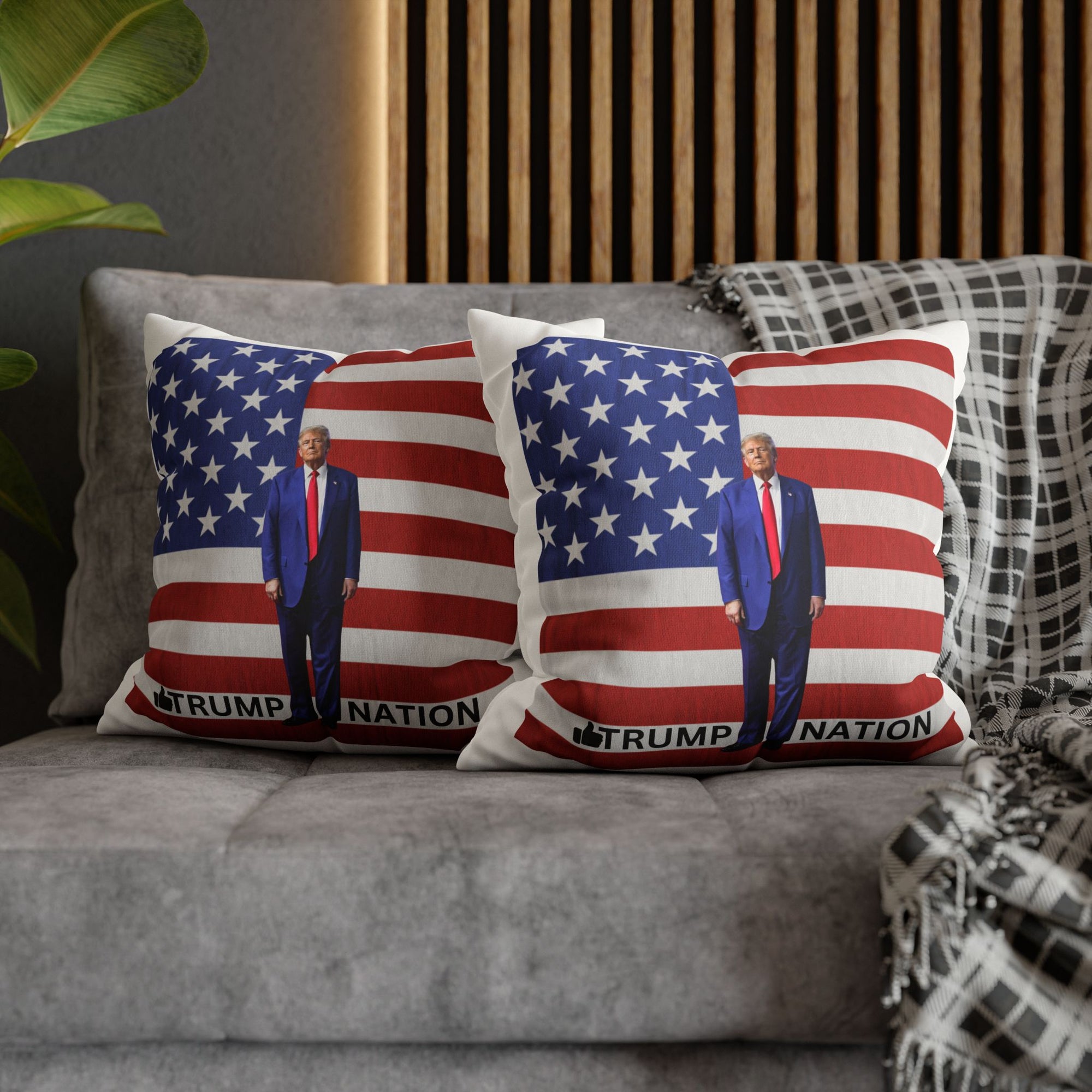 Patriotic Faux Suede Pillowcase – Trump Nation Design