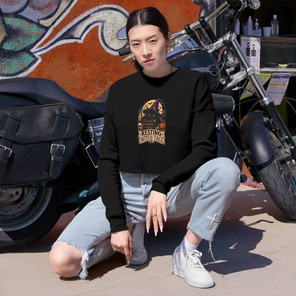 Resting Witch Face Women's Cropped Sweatshirt