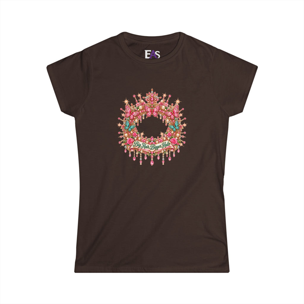 Big Hair, Bigger Halo Women’s T-Shirt | Country Glam Butterfly Tee | Heaven-Inspired Rhinestone Shirt