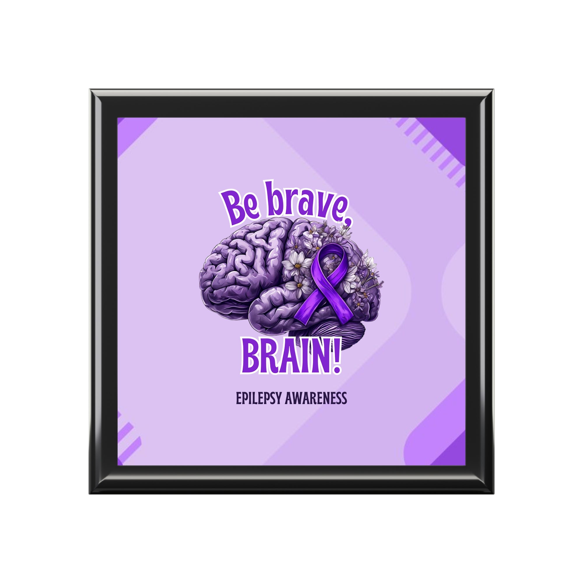 Epilepsy Awareness Jewelry Box, Brain Art Keepsake Box