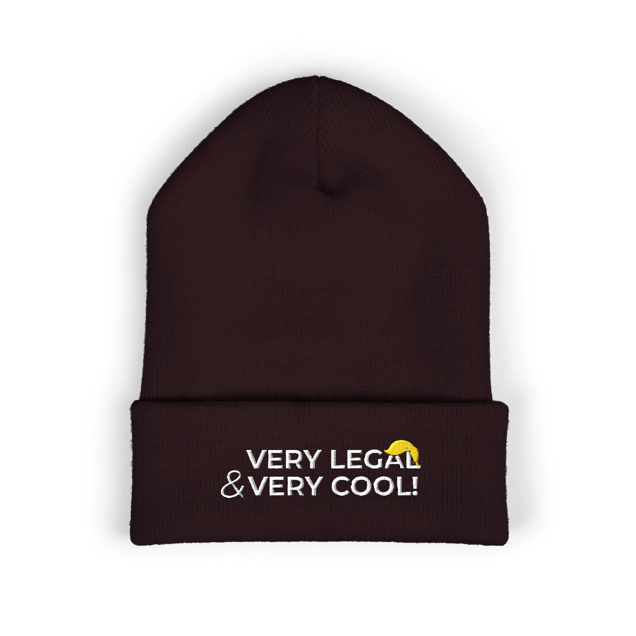 Very Legal & Very Cool Embroidered Knit Beanie – Political Parody Winter Hat