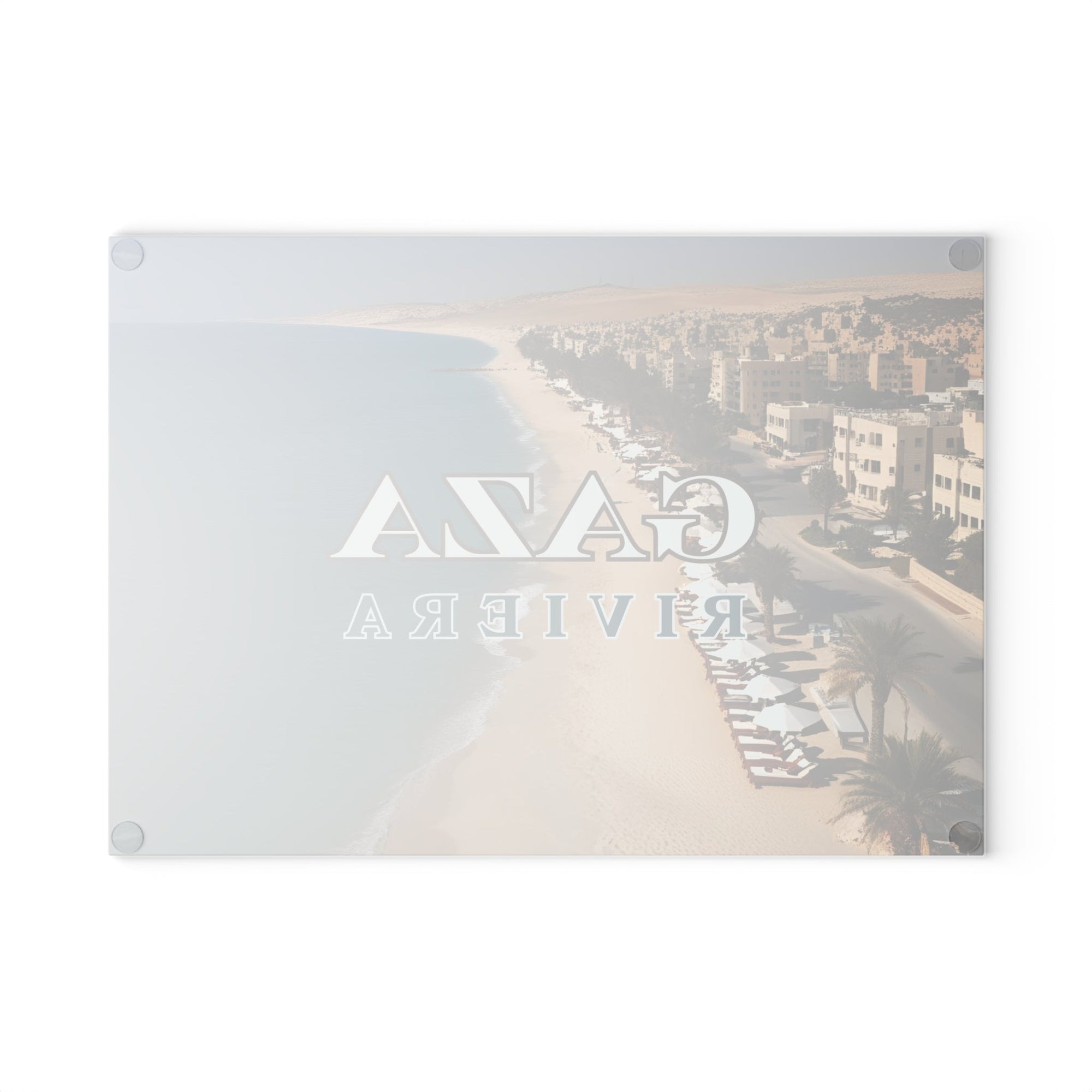 Gaza Riviera Glass Cutting Board Printify
