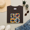 Patchwork Black Cats T-Shirt | Colorful Quilt Cat Lover Graphic Tee
