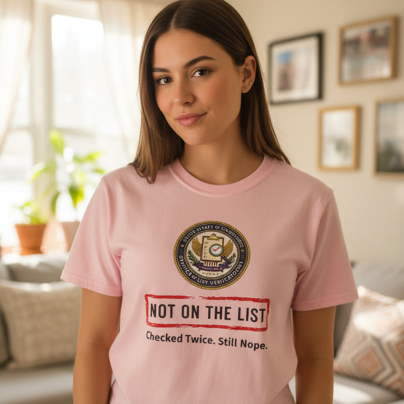 NOT ON THE LIST T-Shirt | United States of Unbothered Political Parody Tee