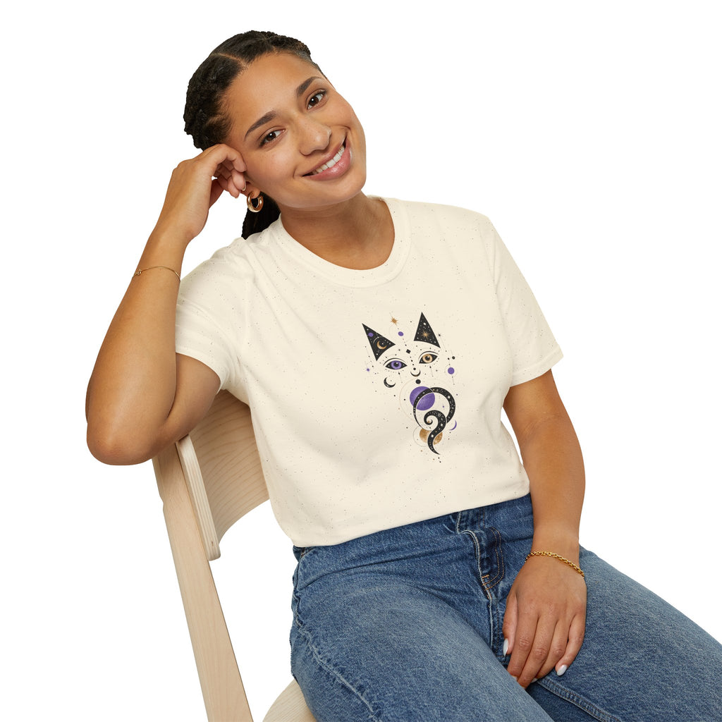 Celestial Cat T-Shirt | Mystical Cosmic Cat Graphic Tee