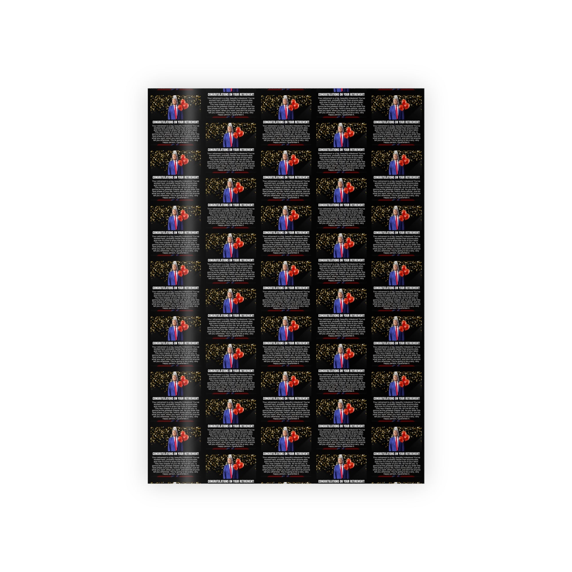 Trump Retirement Gift Wrapping Paper Rolls, 1pc
