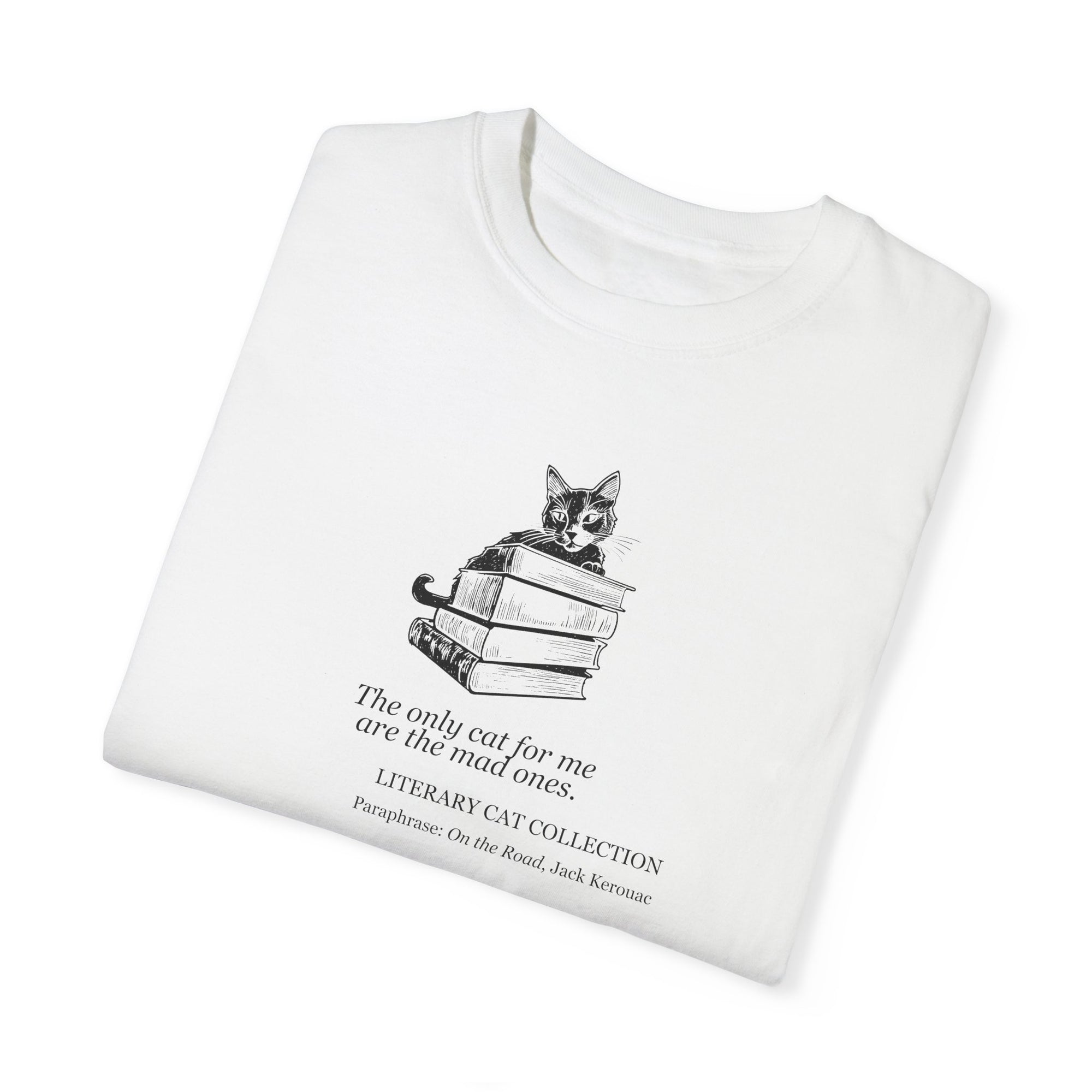 Literary Cat Unisex T-Shirt - On the Road