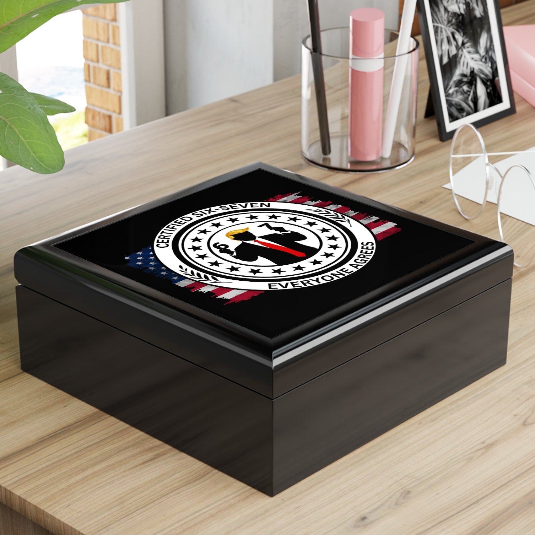 Certified Six-Seven Jewelry & Treasure Box — Political Parody Design