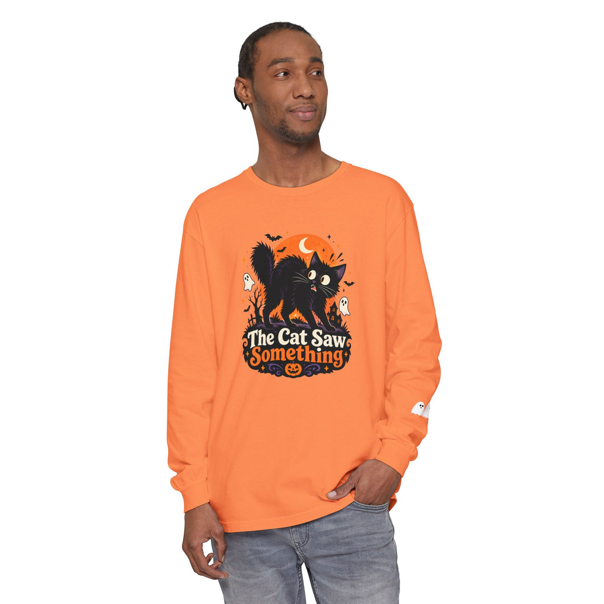 The Cat Saw Something Halloween Long Sleeve Shirt