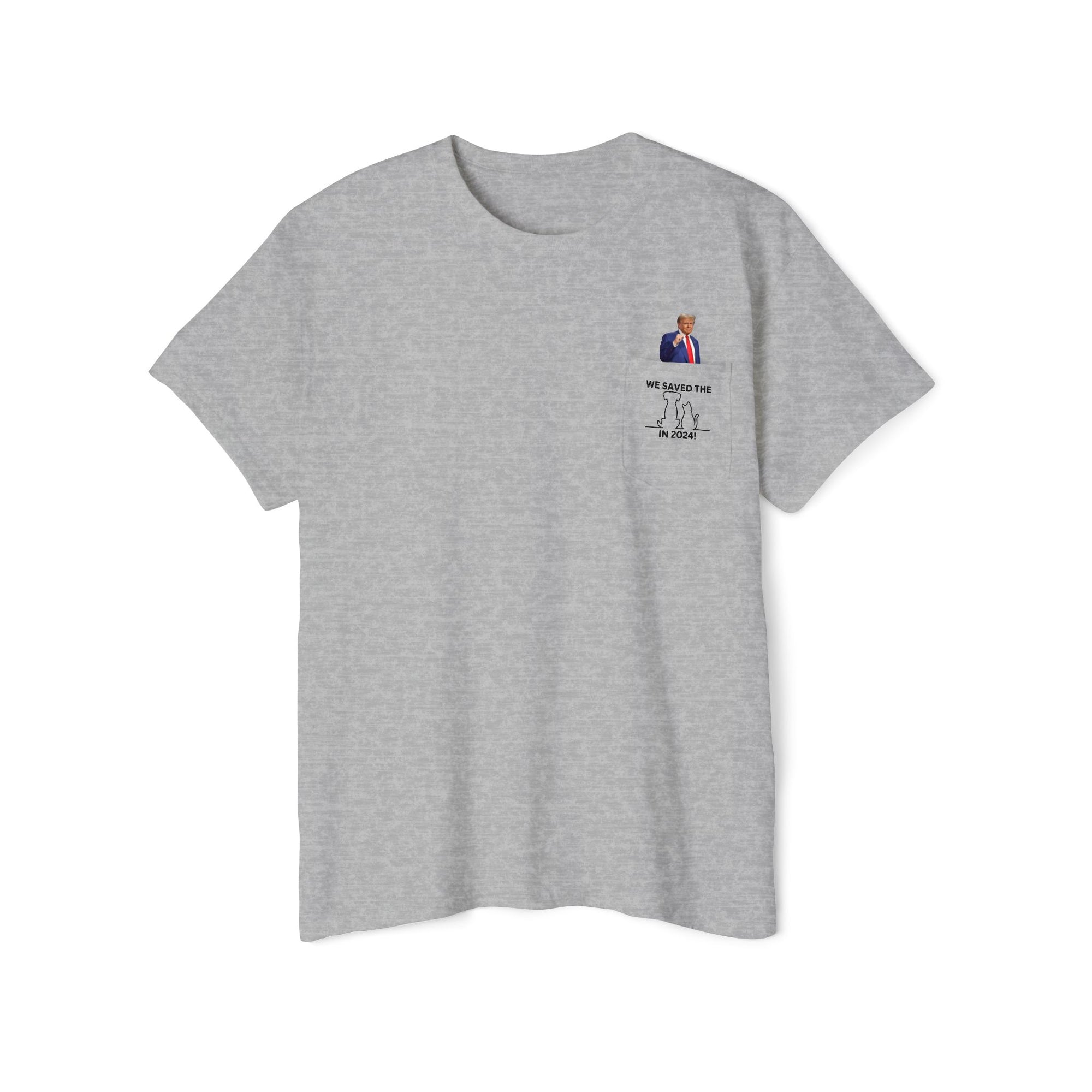 Trump - Saved the Cats & Dogs Unisex Heavy Cotton Pocket Tee