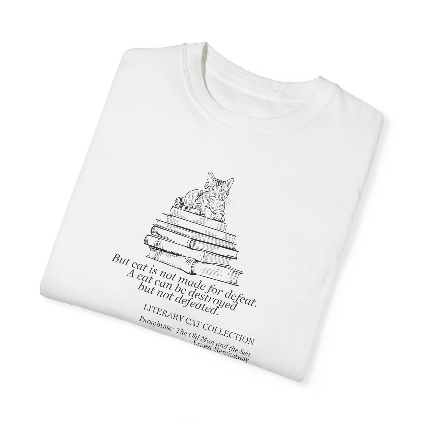 Literary Cat Unisex T-Shirt - The Old Man & the Sea