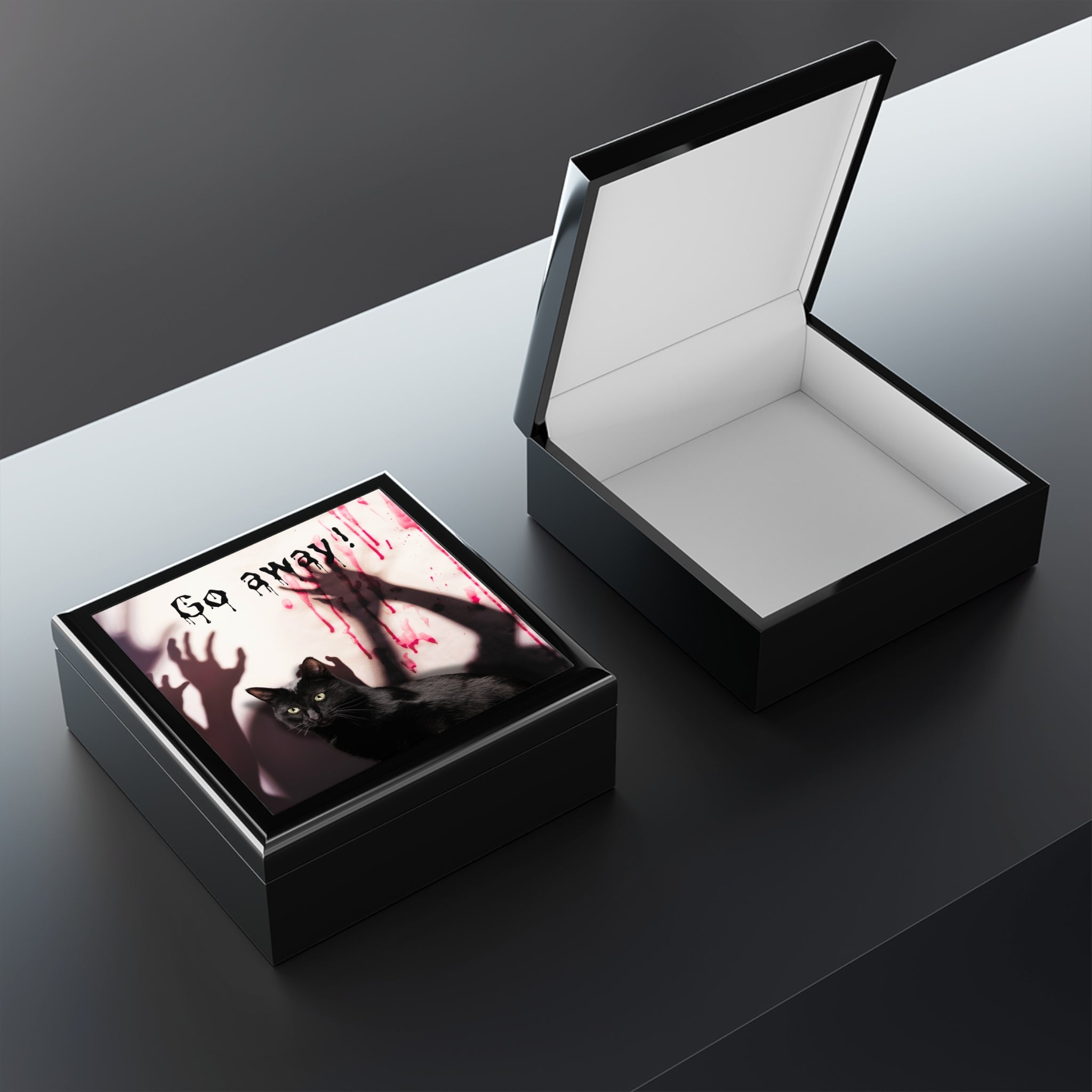 Photo depicting the ​Go Away Jewelry Box from EpiAl's Shop.