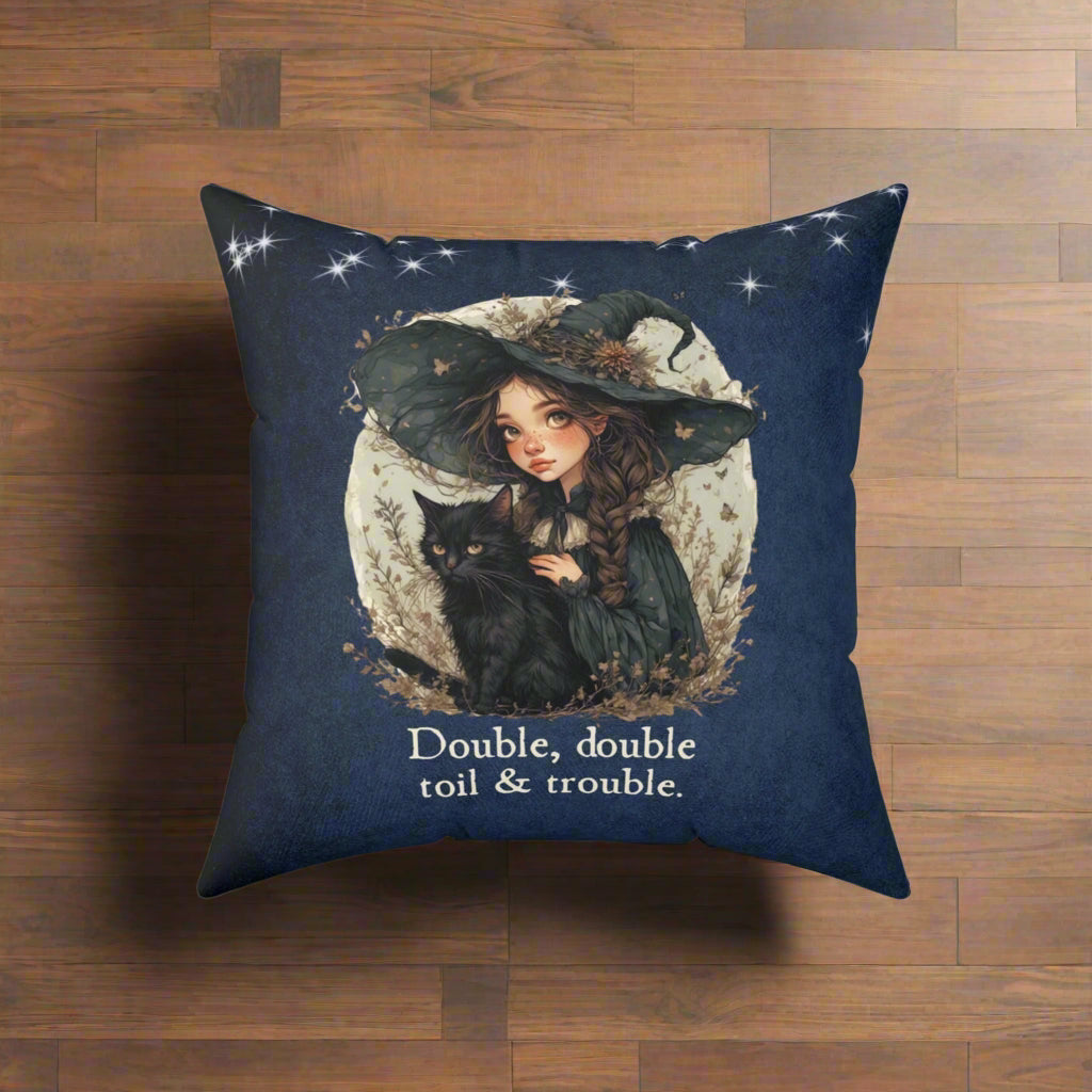 Double Double Toil & Trouble Decorative Pillow, Home Decor