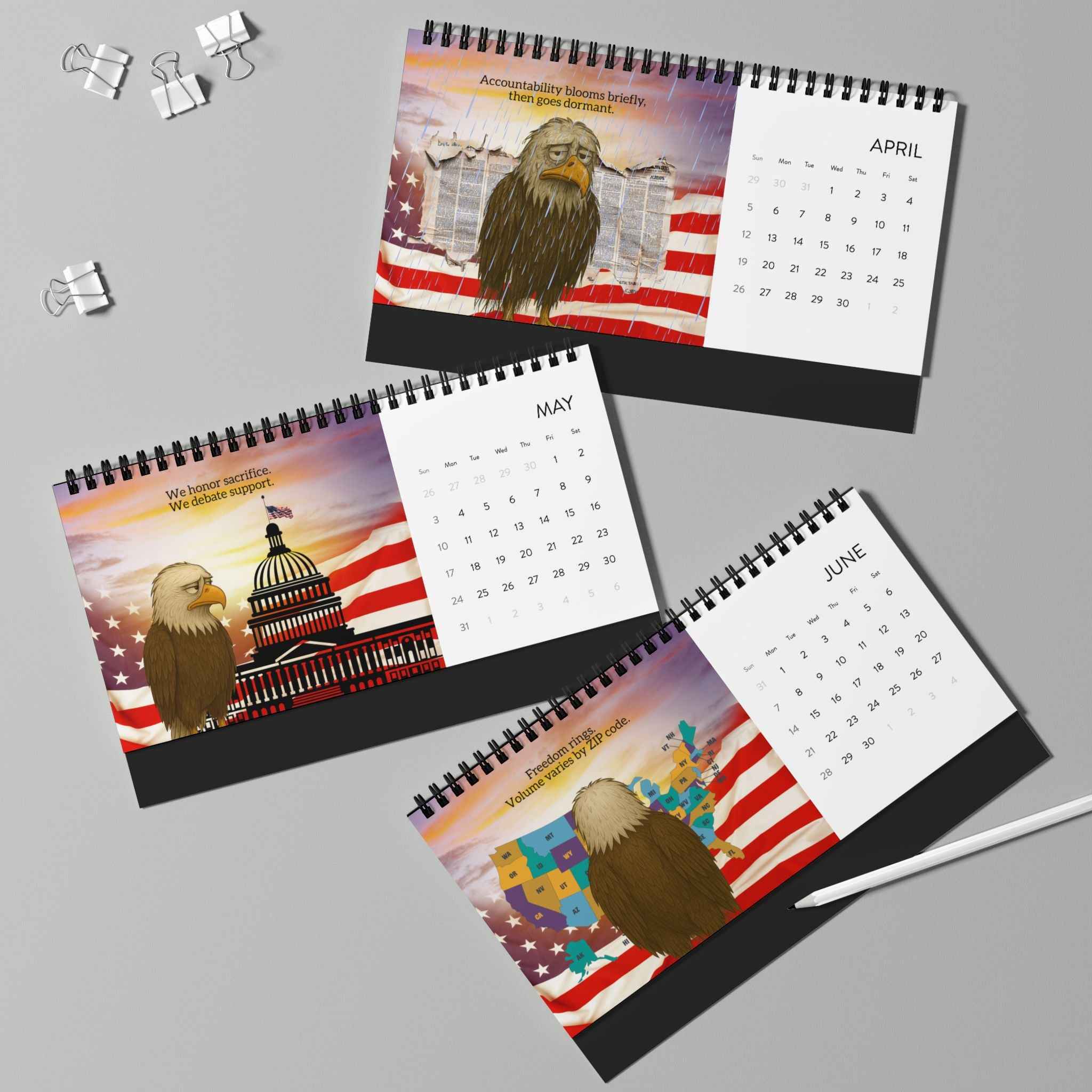 E Pluribus … Sigh: A Bald Eagle’s Year of American Fatigue – Desktop Calendar