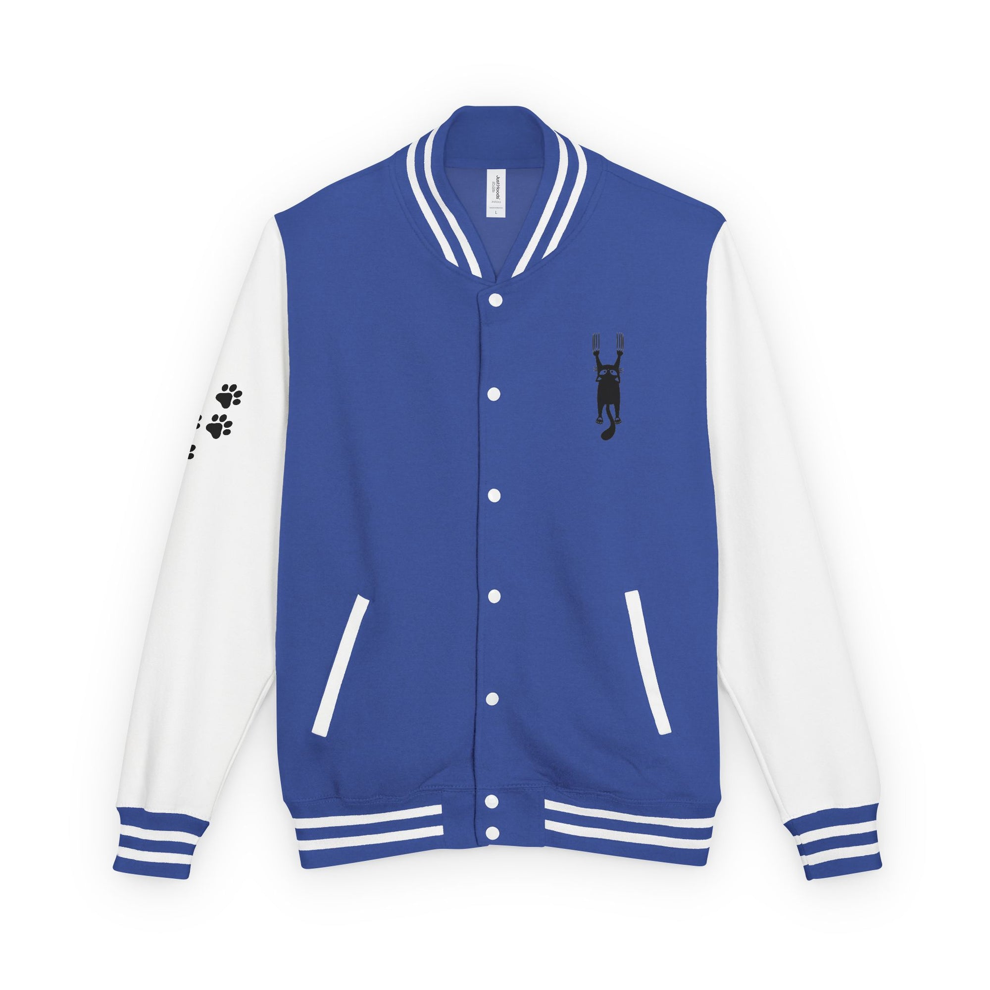 Cat Lady Hanging in There Colorful Letterman Jacket