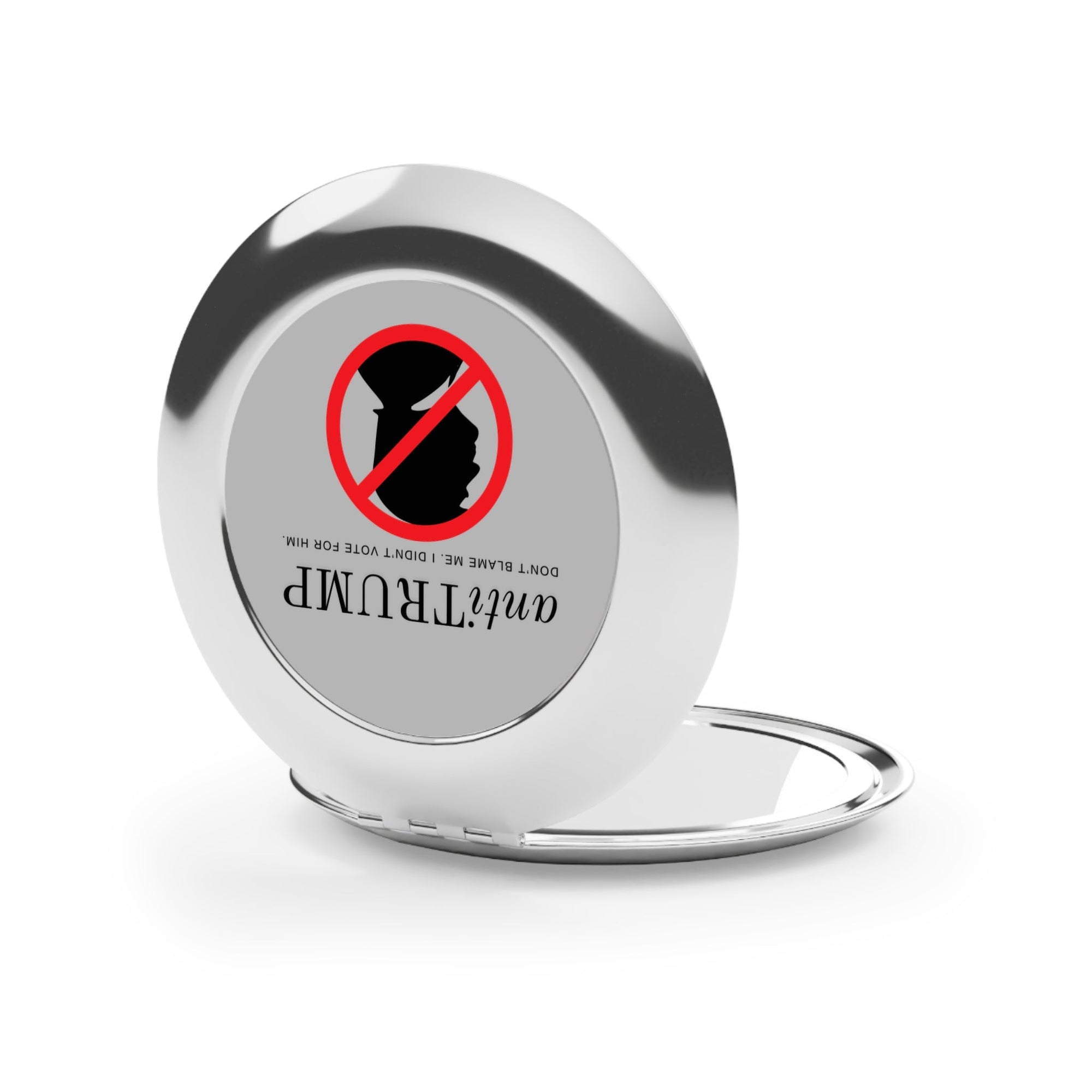Anti-Trump Compact Travel Mirror - Ideal Gift for Activists and Political Enthusiasts Printify