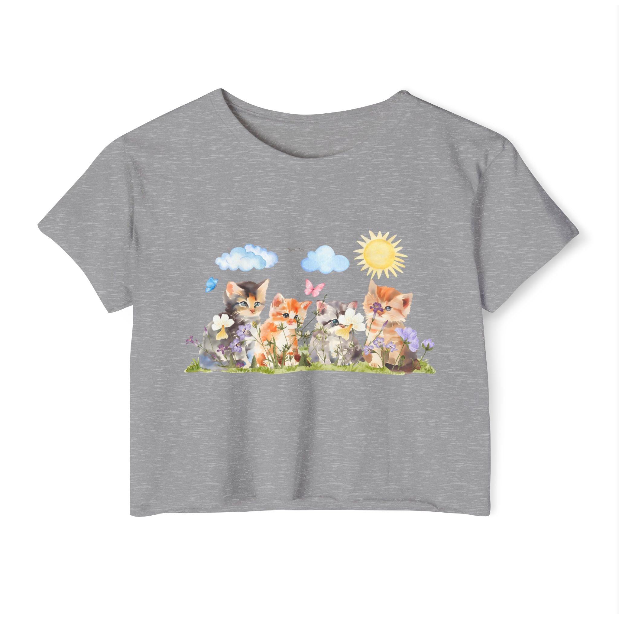 Whiskers in Bloom Watercolor Crop Top