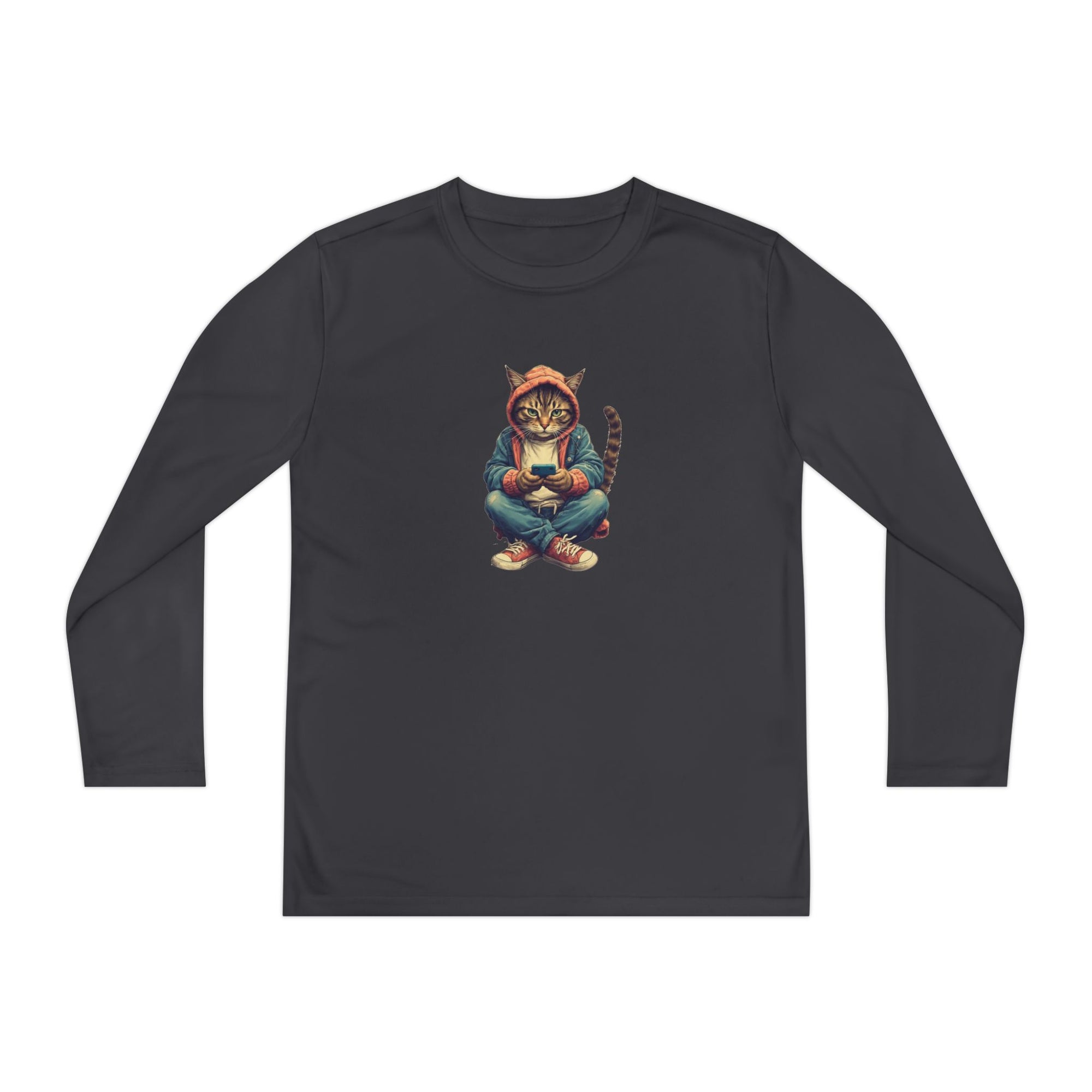 Popular Cat Lover's Youth Long Sleeve Tee, Cute Cat Apparel