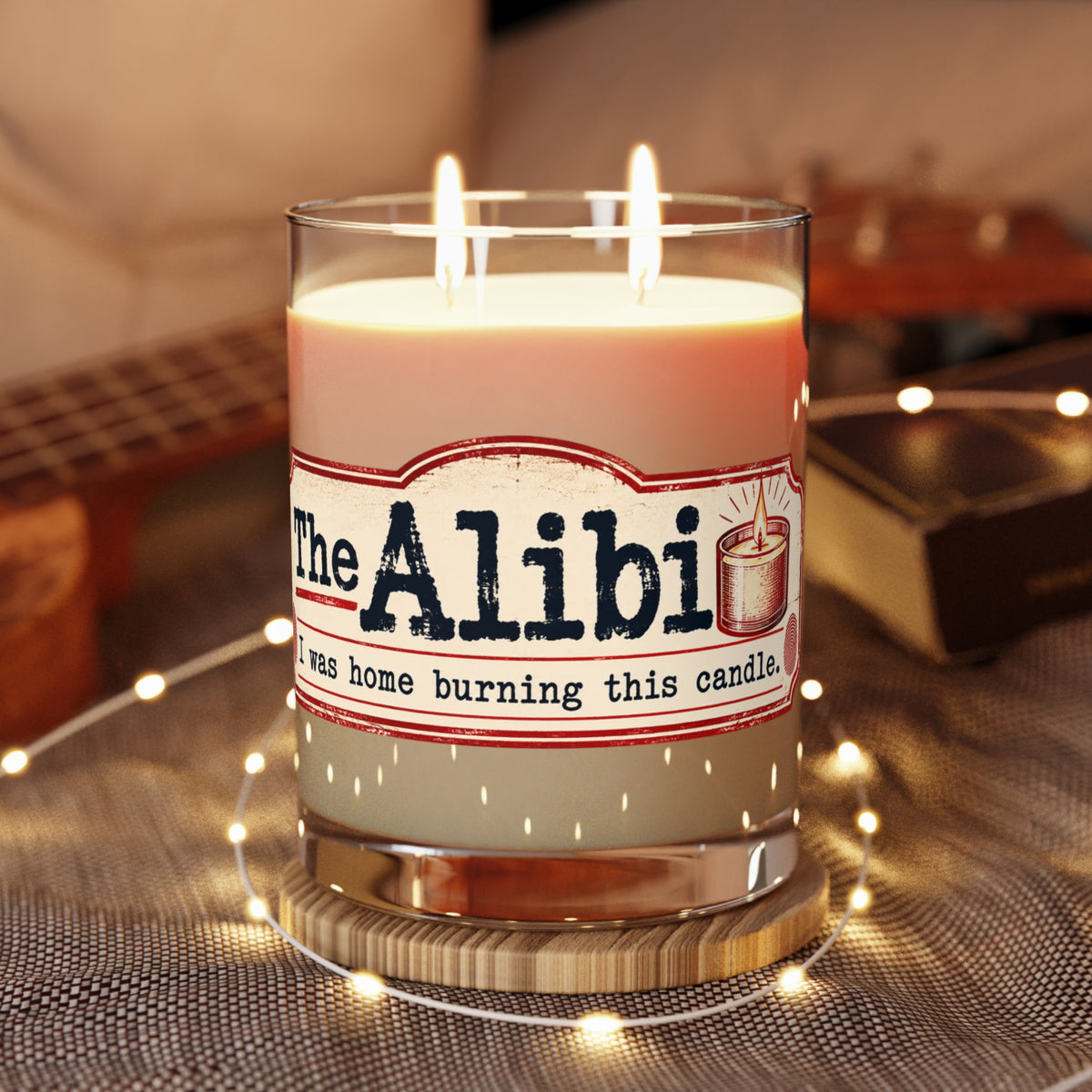 The Alibi Scented Candle | True Crime Humor | 2-Wick Soy Wax Candle
