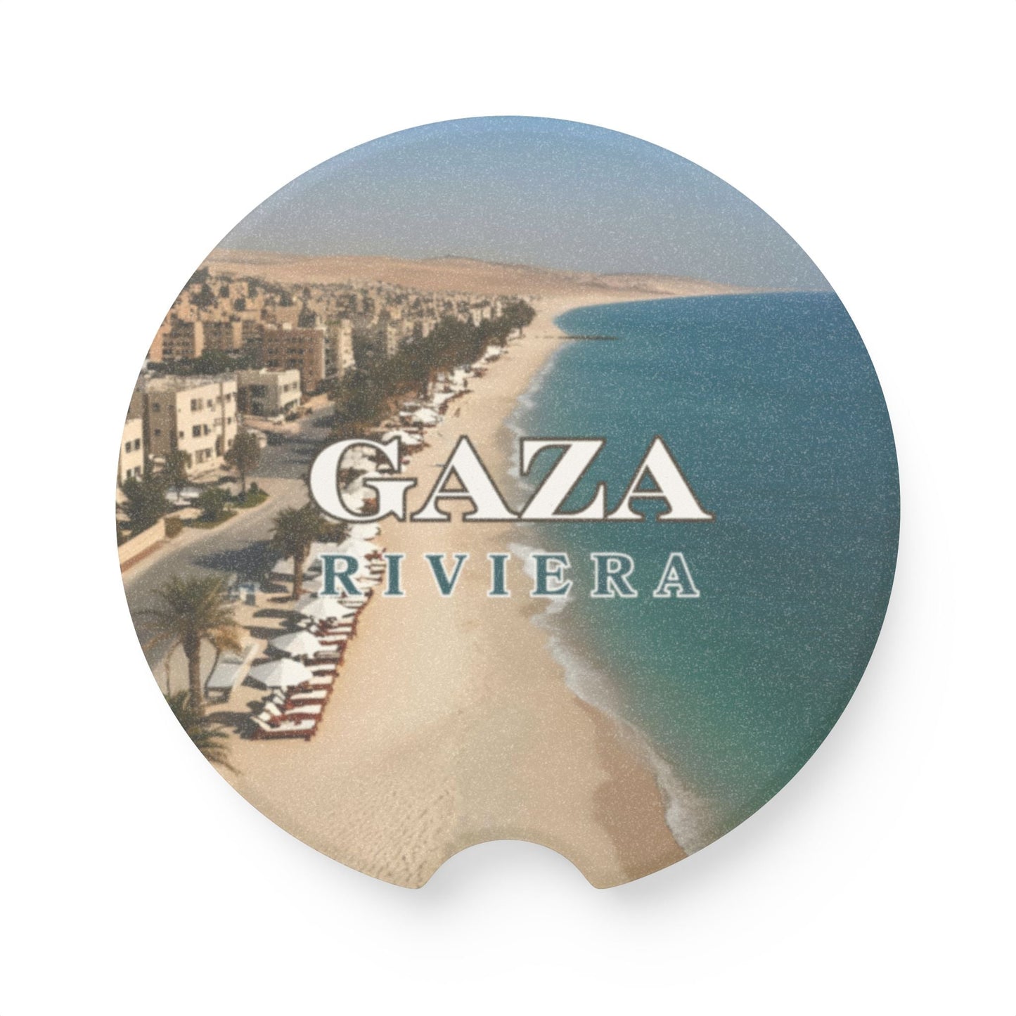 Gaza Riviera Soapstone Car Coaster Printify