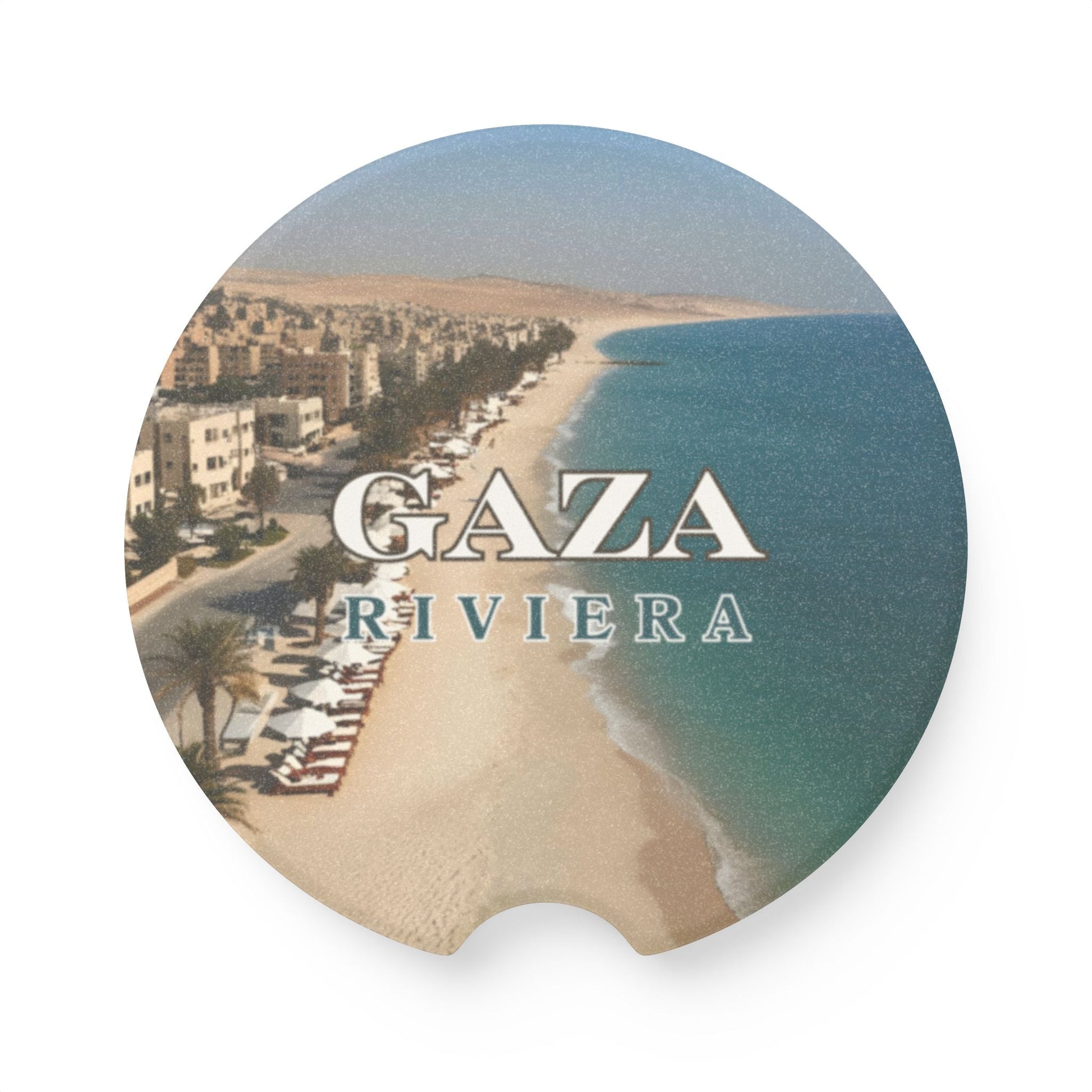 Gaza Riviera Soapstone Car Coaster Printify