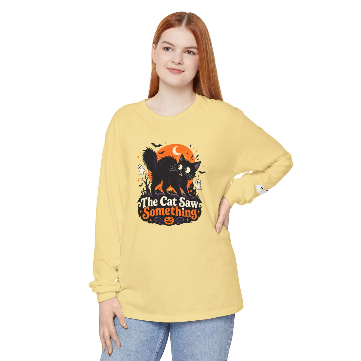 The Cat Saw Something Halloween Long Sleeve Shirt