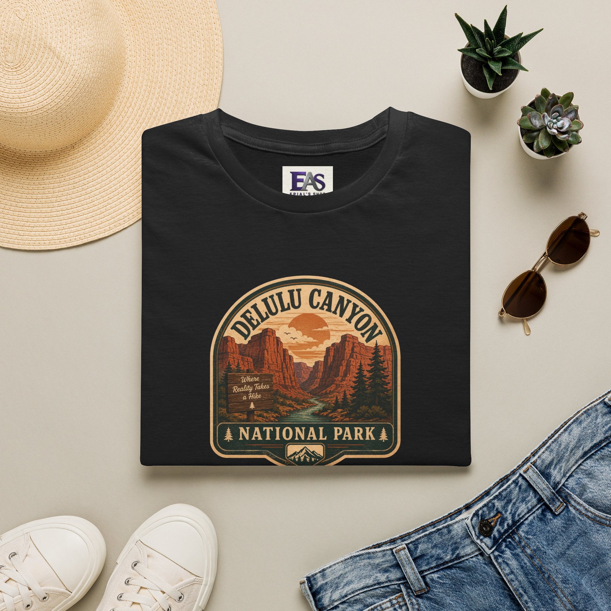 Delulu Canyon National Park Unisex T-Shirt | Funny Retro National Park Parody Tee