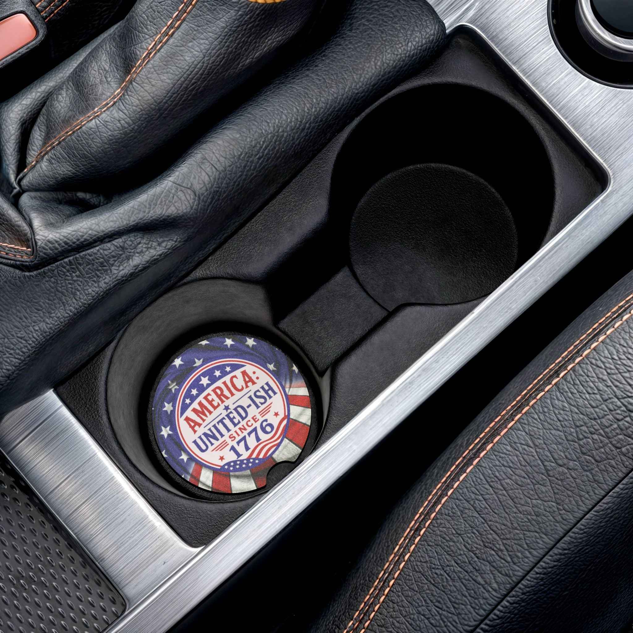 America: United-ish Since 1776 Soapstone Car Coasters