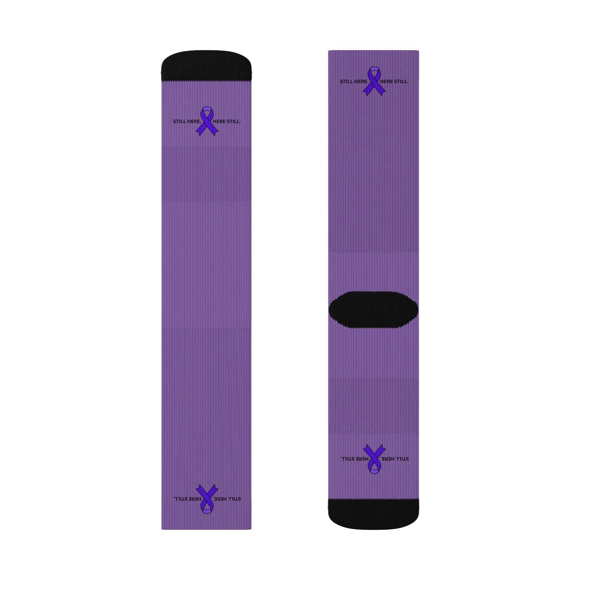 Still Here. Here Still. Epilepsy Awareness Crew Socks