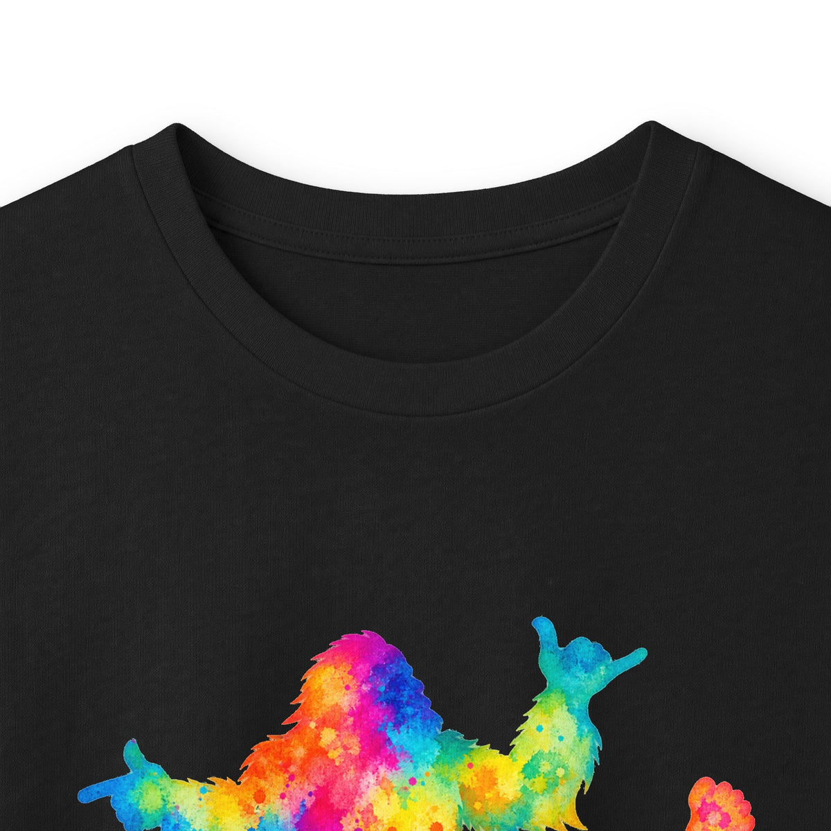 Rainbow Dancing Bigfoot Long Sleeve T-Shirt | Colorful Psychedelic Sasquatch Tee