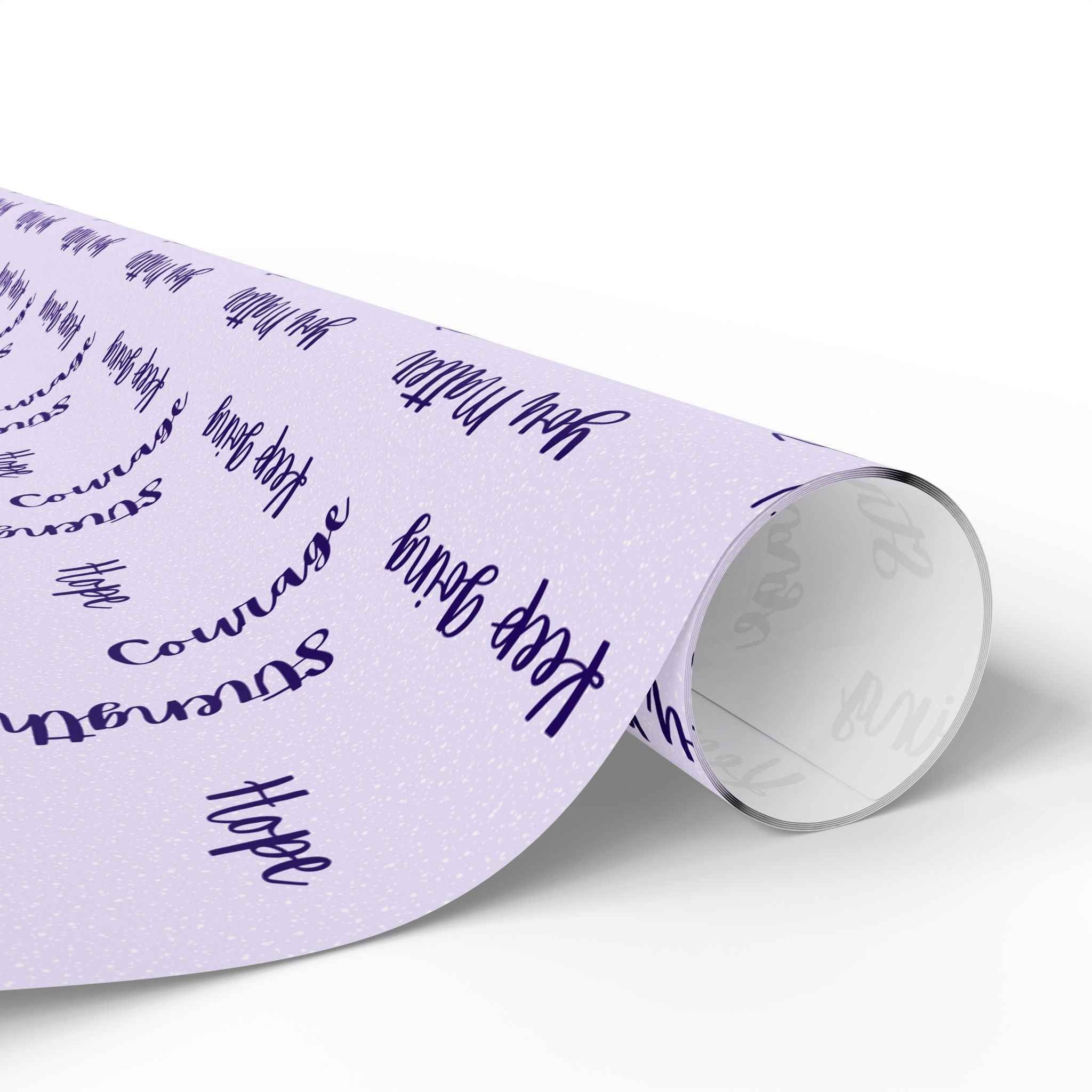 Inspirational Word Wrap – Light Purple Encouragement Gift Wrap