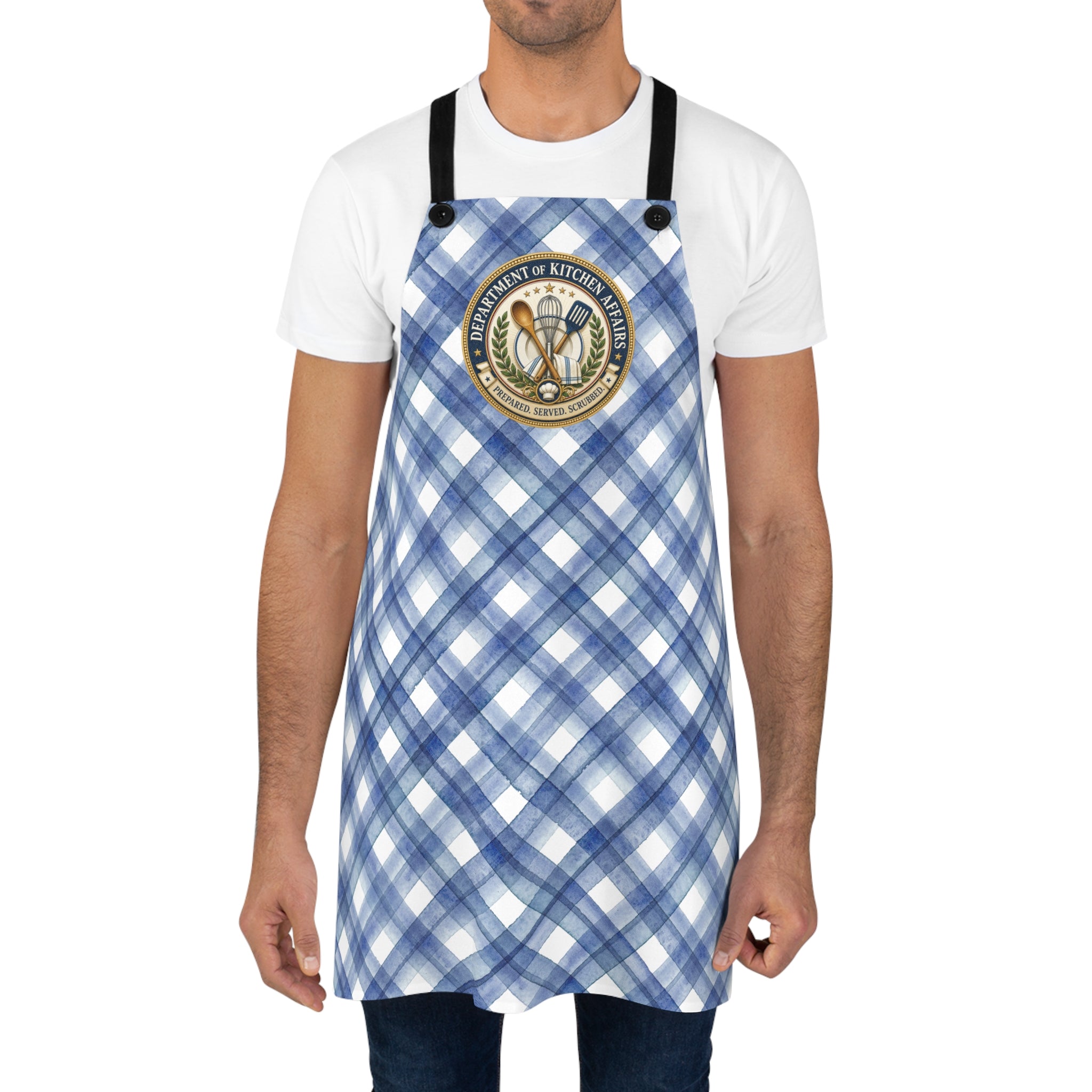 Department of Kitchen Affairs Blue Plaid Apron