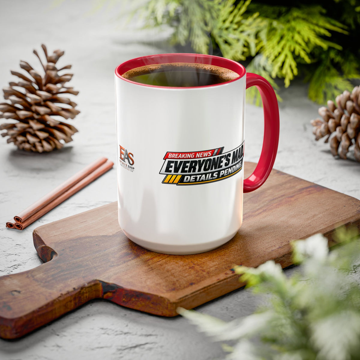 Everyone’s Mad. Details Pending. Breaking News Coffee Mug (11oz & 15oz)