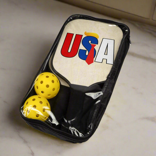 Trump USA-themed Pickleball Paddle Kit Printify