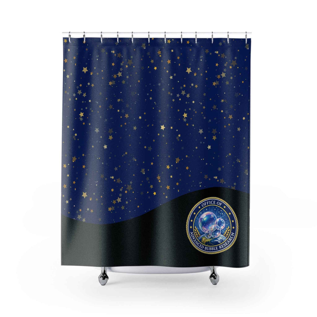 Office of Advanced Bubble Research Shower Curtain | Celestial Bubble Bathroom Decor